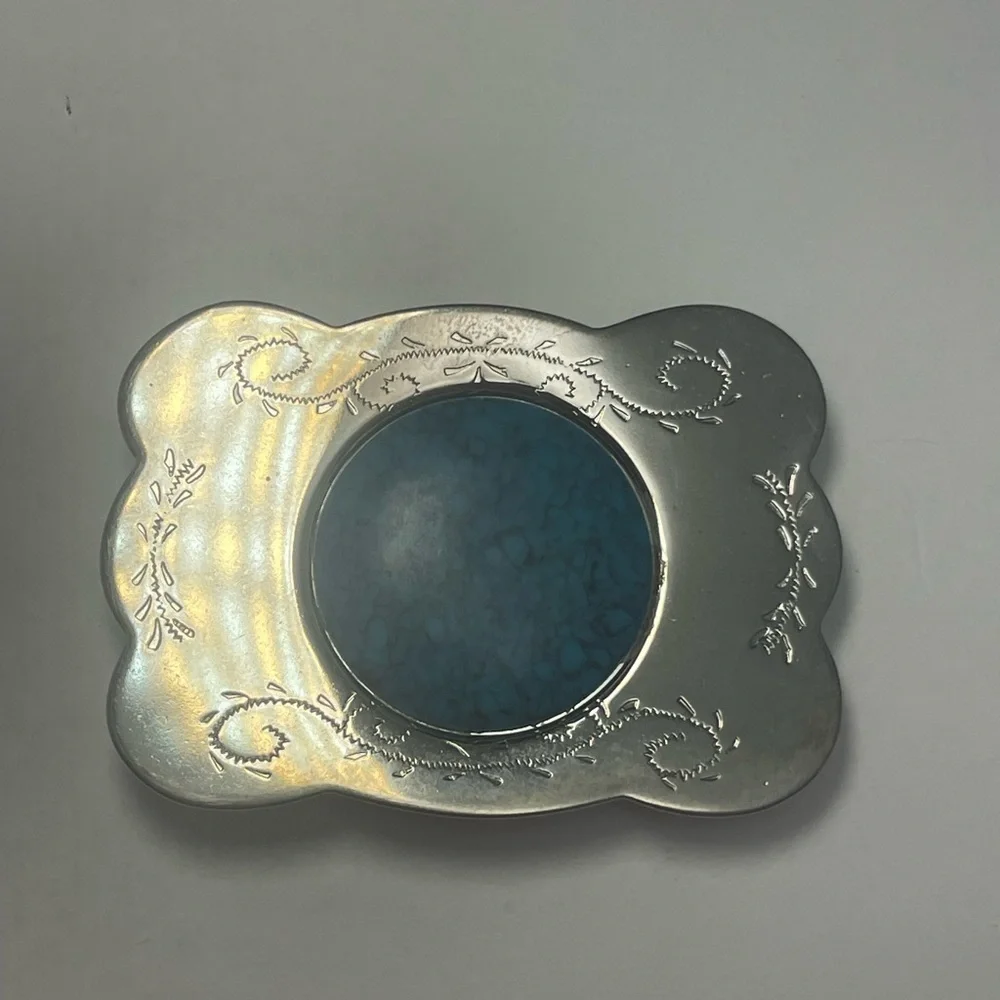 Vintage Southwestern Belt Buckle with Faux Turquoise Center